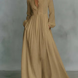 Celine | Proljetna Maxi Haljina s Gumbima