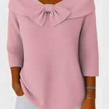 Catalina - Ženski Pulover S Mašnom I Okruglim Izrezom