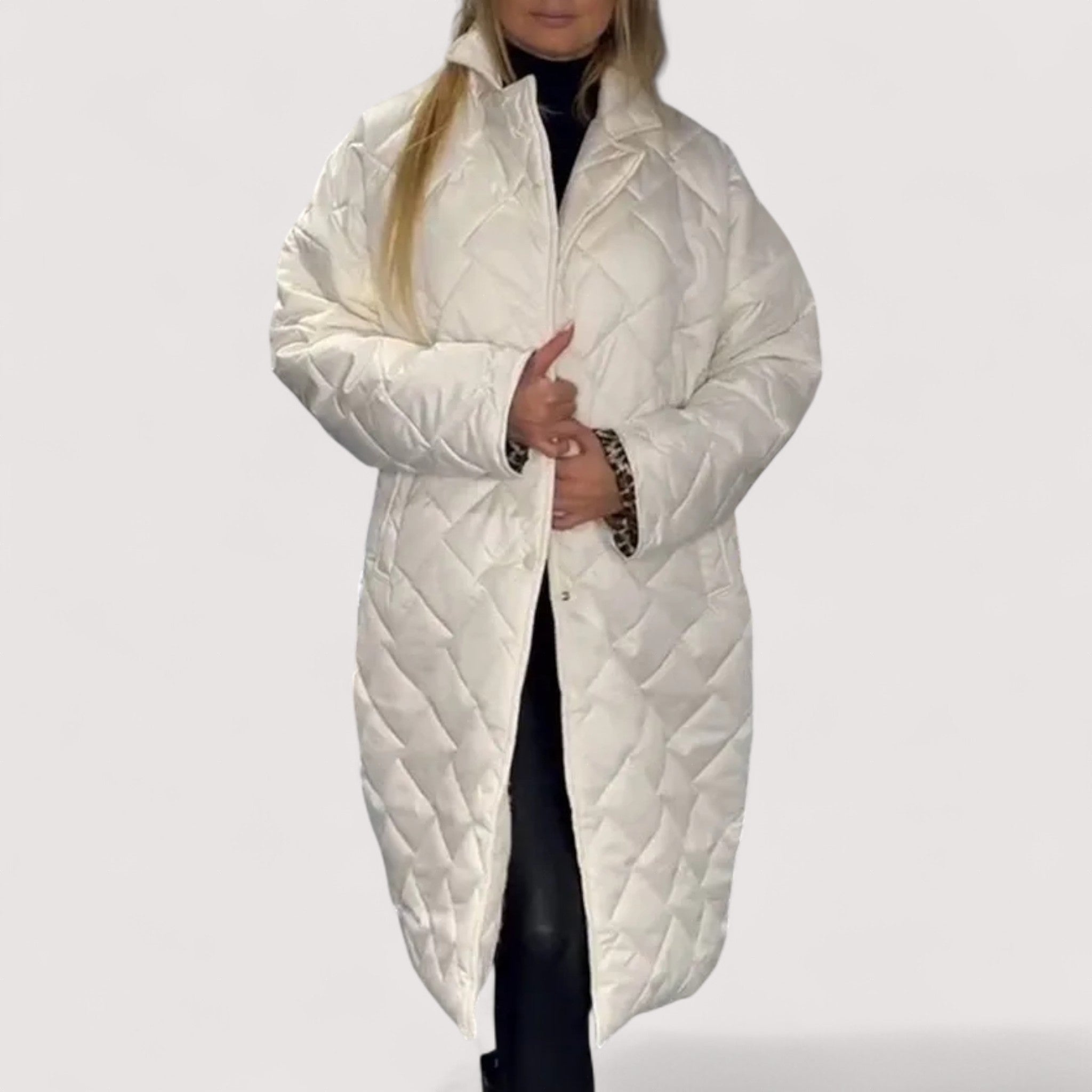 Ofira™ | Reverzibilni prošiveni kaput s podstavom leoparda