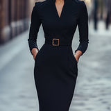 Camille™ | Elegantna haljina na preklop s istaknutim strukom