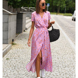 Judy | Stylish V-Neck Floral Dress