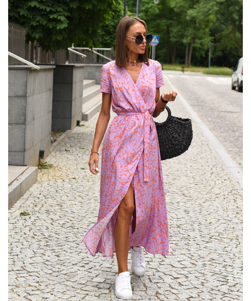 Judy | Stylish V-Neck Floral Dress