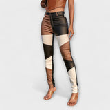 Camila - Uske hlače s uzorkom blokova boja