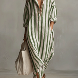 Liora | Prugasta Oversized Maxi Haljina
