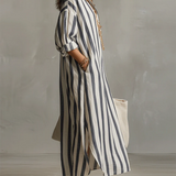 Liora | Prugasta Oversized Maxi Haljina