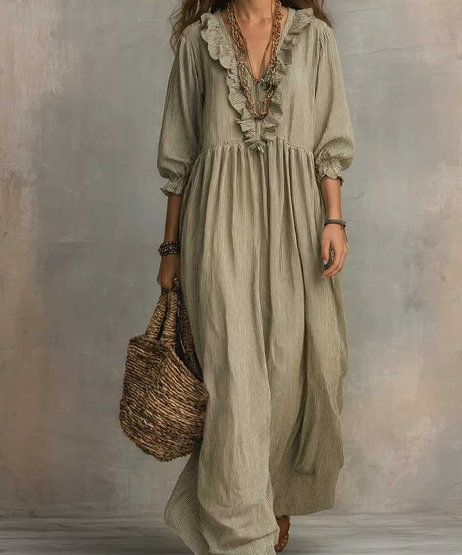 Elowen | Boho Maxi Haljina s Dugim Rukavima