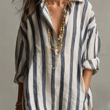 Liora | Prugasta Oversized Maxi Haljina