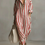 Liora | Prugasta Oversized Maxi Haljina