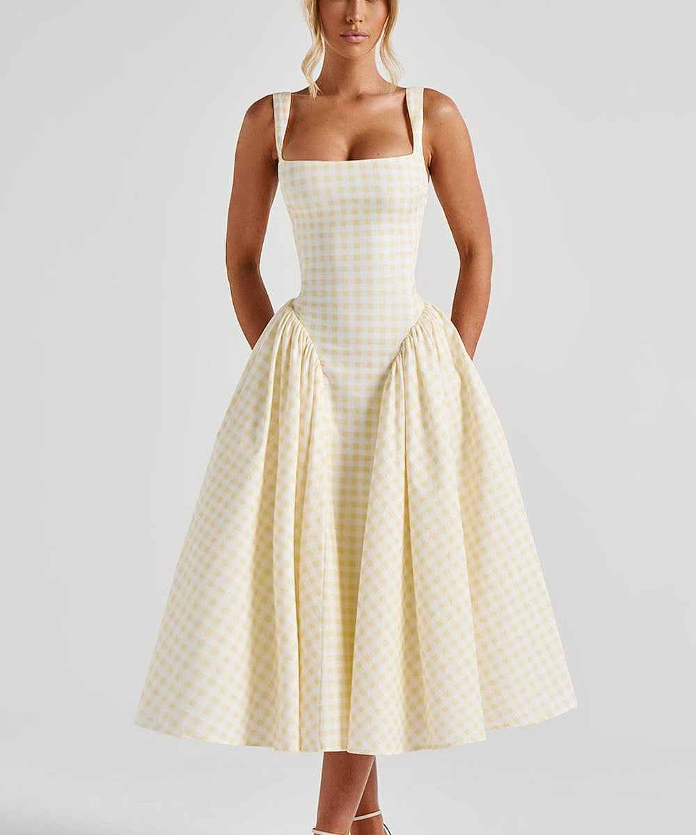 Ysabel – Modern Gingham Midi haljina