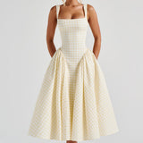 Ysabel – Modern Gingham Midi haljina