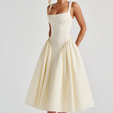 Ysabel – Modern Gingham Midi haljina