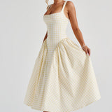Ysabel – Modern Gingham Midi haljina