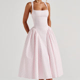 Ysabel – Modern Gingham Midi haljina