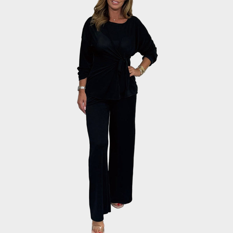 Ženski Mekani Set od 2 Dijela s Dugim Rukavima i Udobnim Krojem