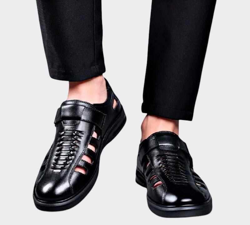 Steffen - Brune športne sandale od prave kože