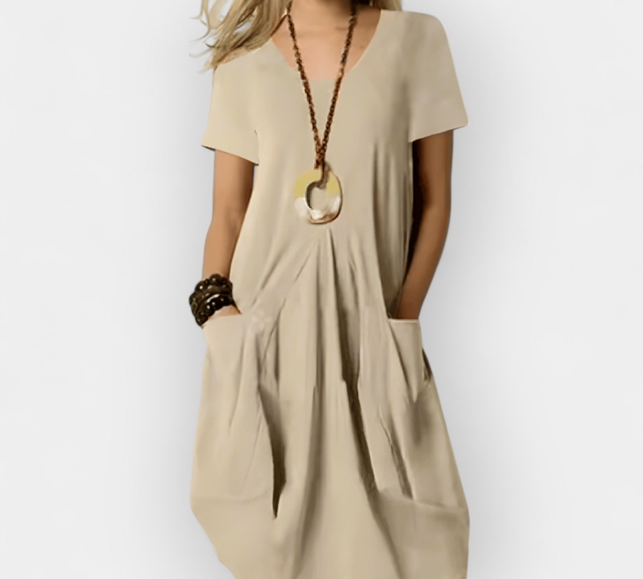 Lijepo laneno pamučno haljina