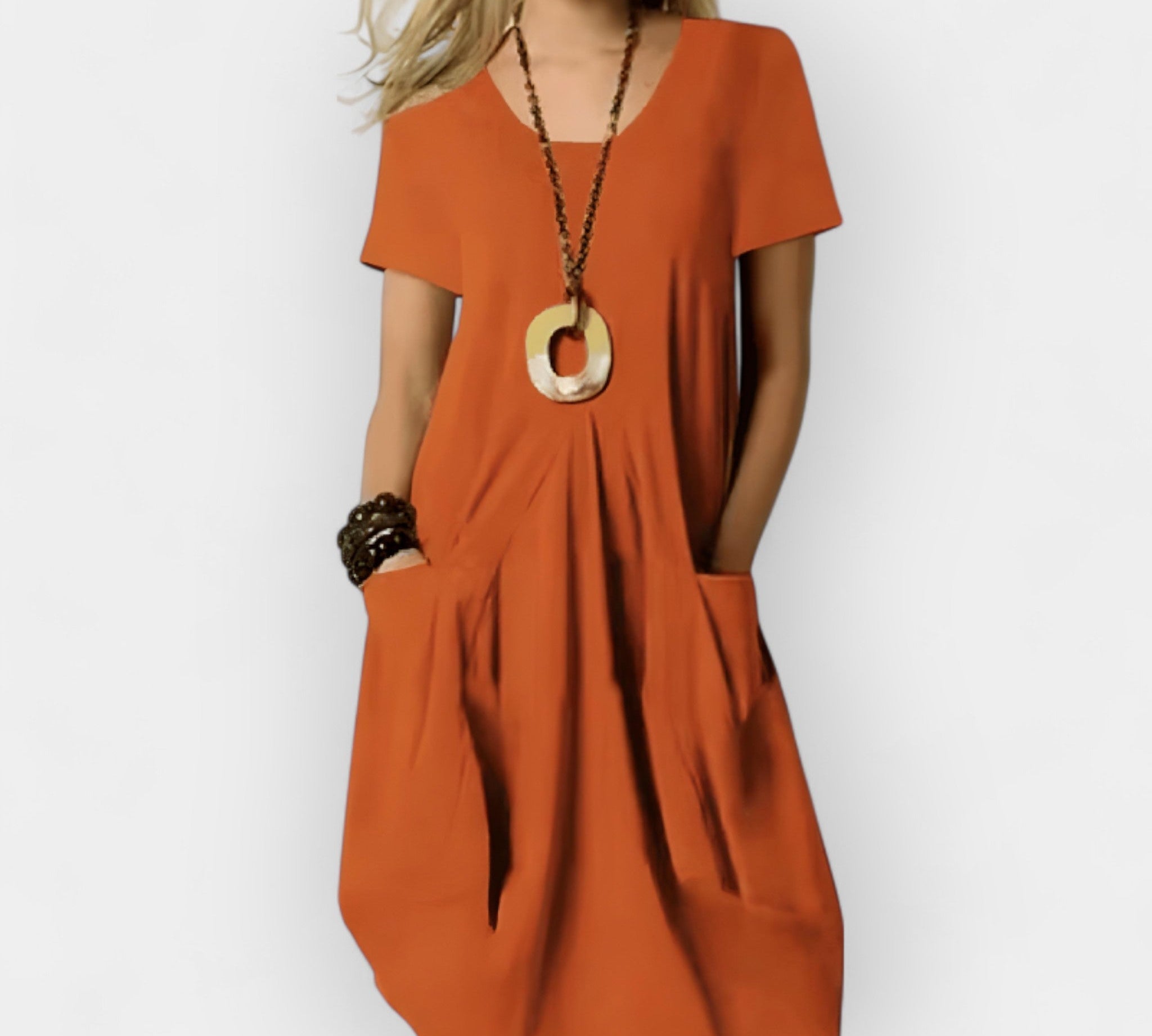 Lijepo laneno pamučno haljina