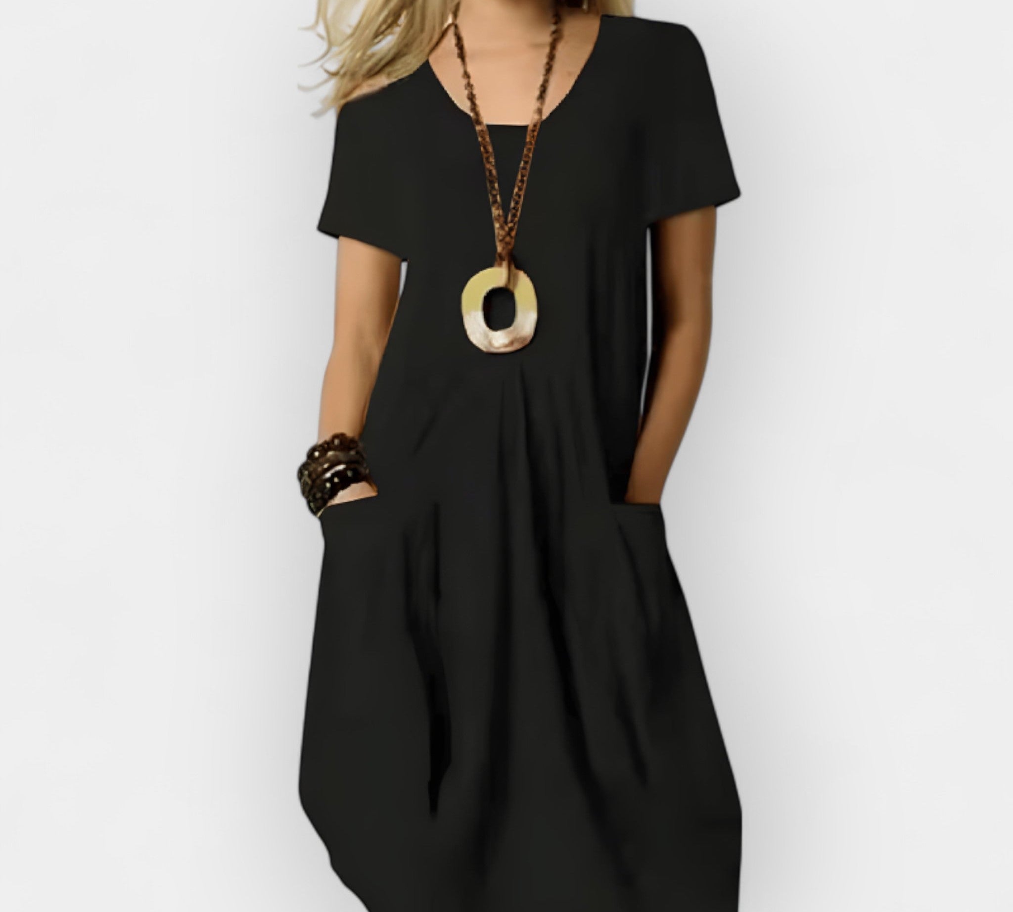 Lijepo laneno pamučno haljina