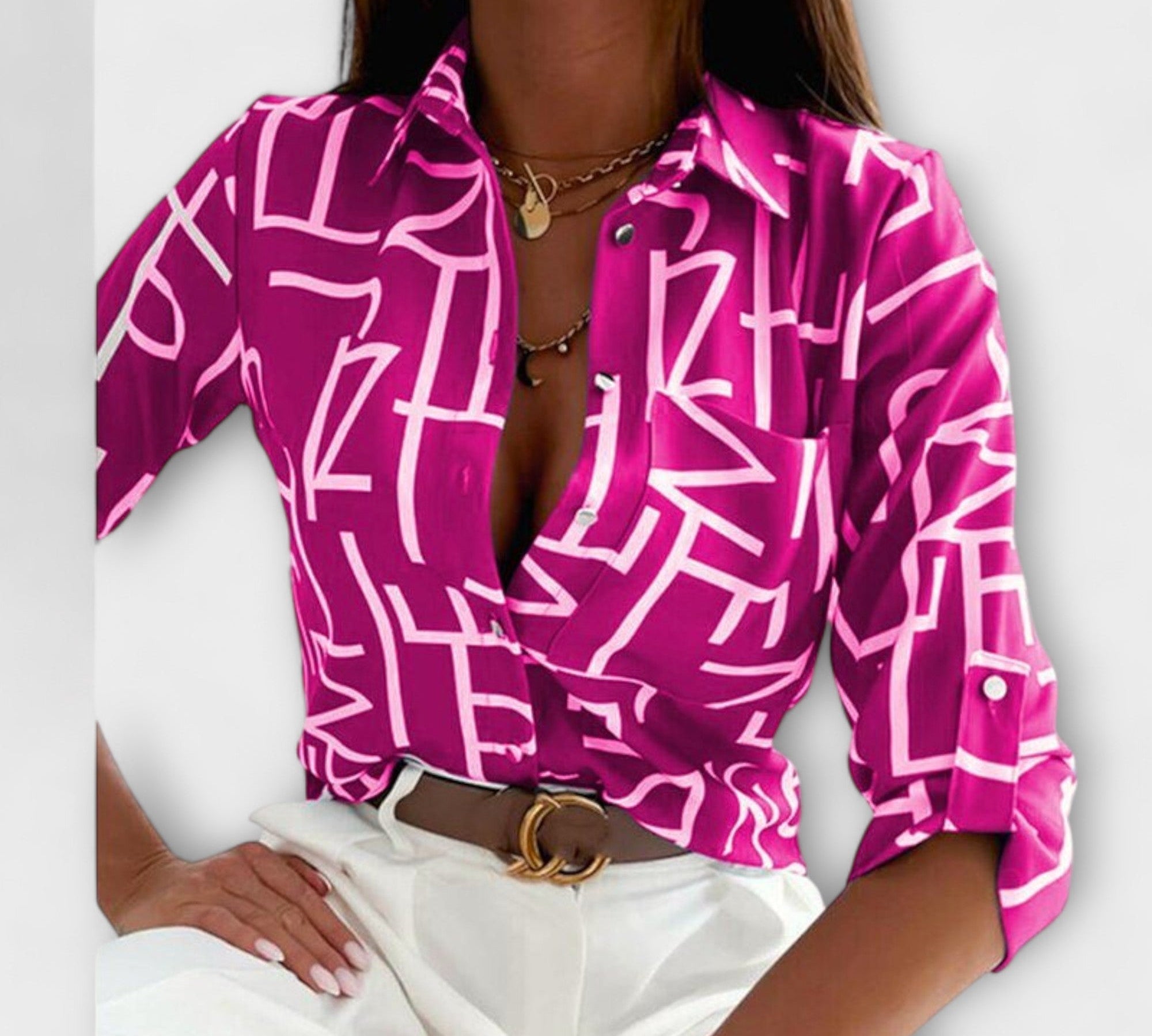 Ljubomira – Sofisticirana Geometrijska Bluza