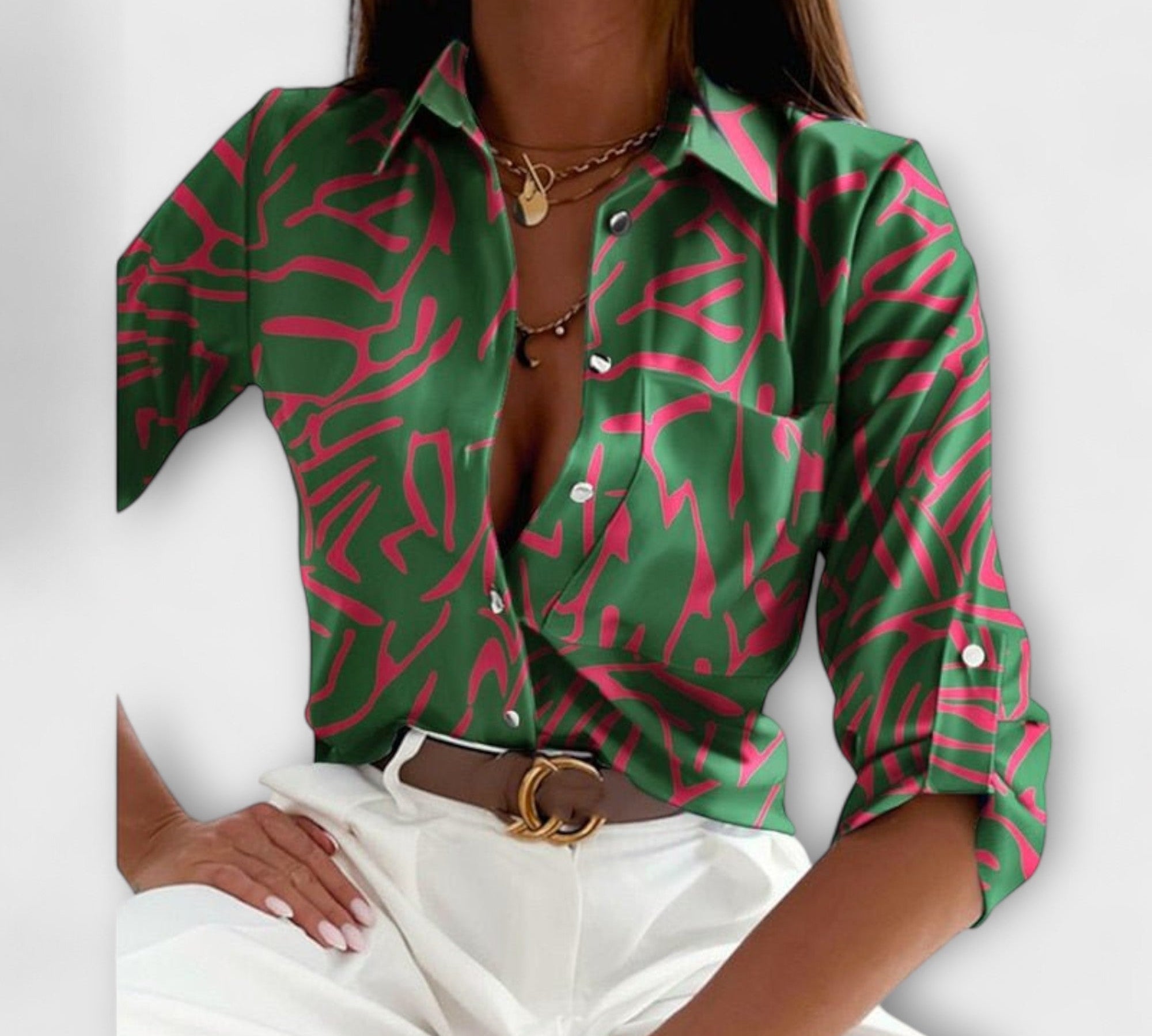 Camila – Sofisticirana Geometrijska Bluza