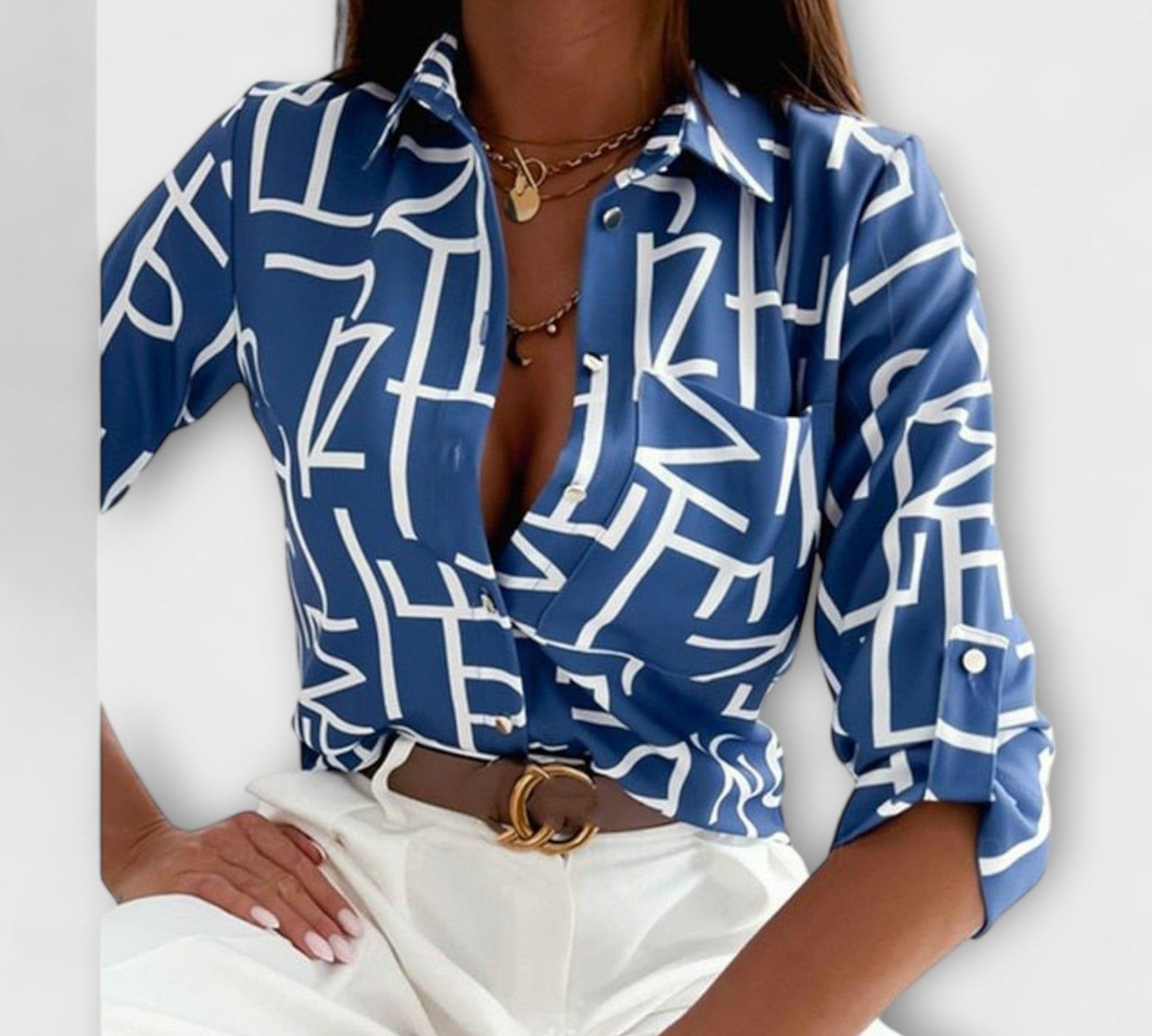 Camila – Sofisticirana Geometrijska Bluza