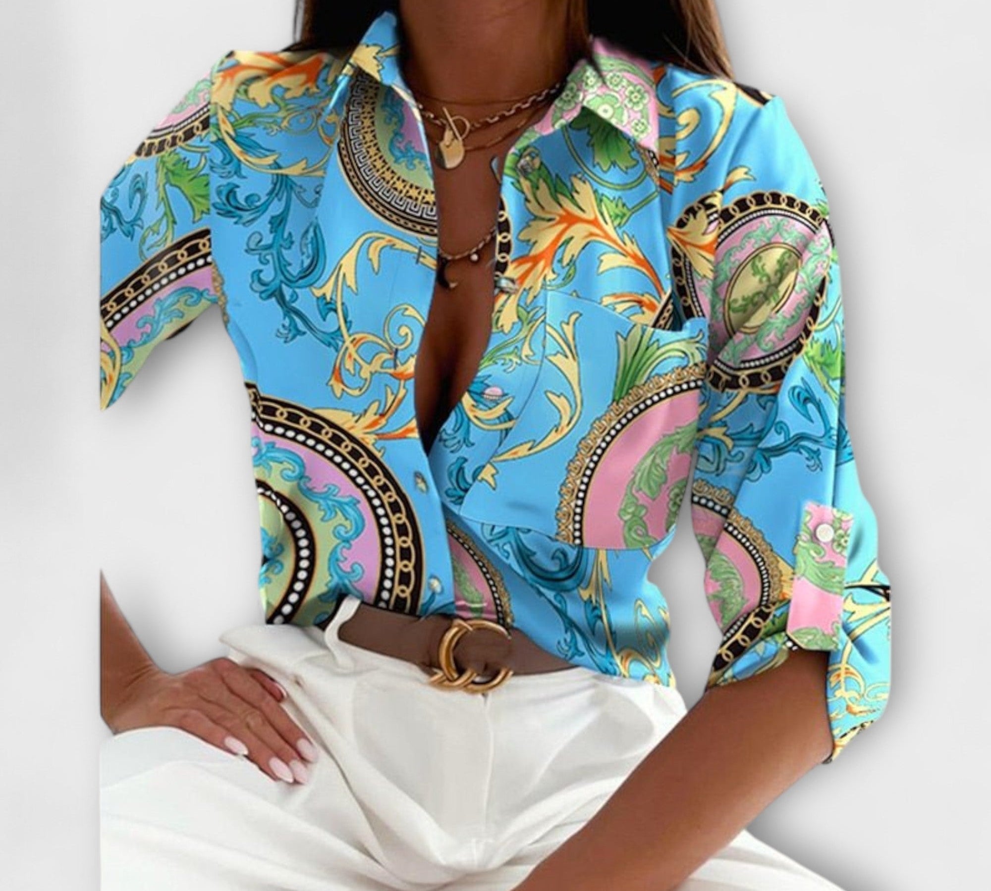 Ljubomira – Sofisticirana Geometrijska Bluza