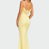 Satenska haljina s otvorenim leđima